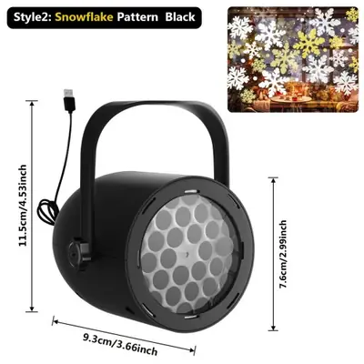 Image de Projecteur LED Flocons de Neige Noël - Éclairage Magique Intérieur/Extérieur