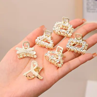 Image de Pinces à Cheveux Strass Géométriques - Ensemble de 6-10 Pièces