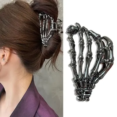Image de Pinces à Cheveux Squelette Araignée Halloween - Accessoire Festif pour Femmes