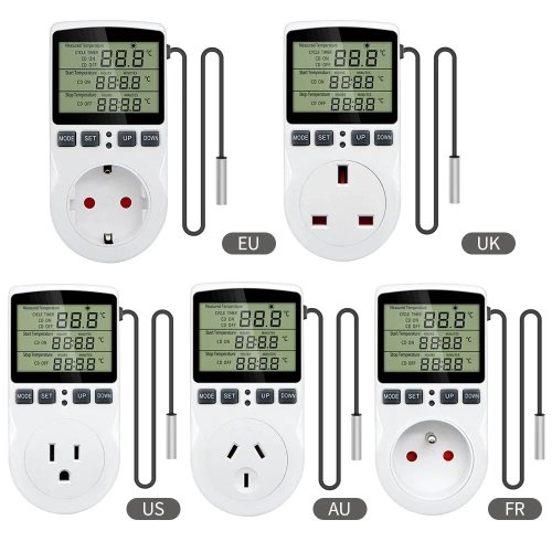 Bild von Timer Steckdose Thermostat Digitaler Temperaturregler EU/AU/US/FR/UK Steckdose mit Zeitschaltuhr Heizung Kühlung AC 110V ~ 230V