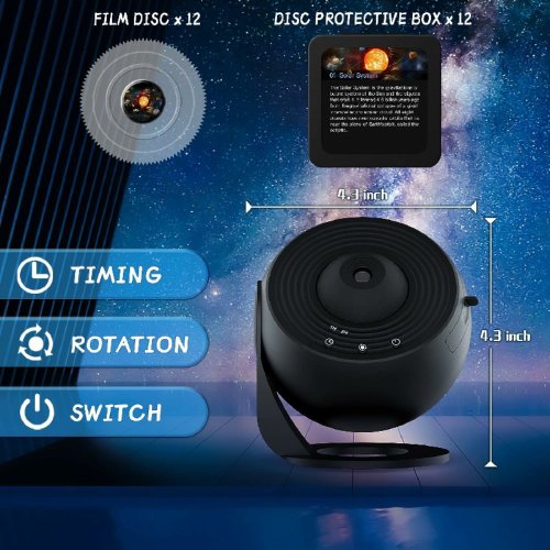 Imagen de Proyector de galaxia con luz nocturna LED Proyector de cielo estrellado 360 °   Lámpara de noche de ...