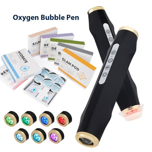 Immagine di Penna Portatile con Bolle di Ossigeno e CO2 per Trattamenti Facial Spa - Dispositivo Naturale per la Cura della Pelle e Rinnovamento Cutaneo