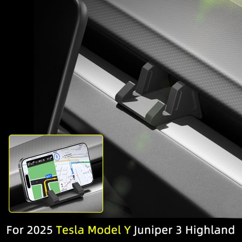 Image of Premium Silicone Phone Mount for Tesla Model Y & Model 3 Highland Launch Juniper 2025 – Multi-Functional Vent Hook and Sunglass Holder