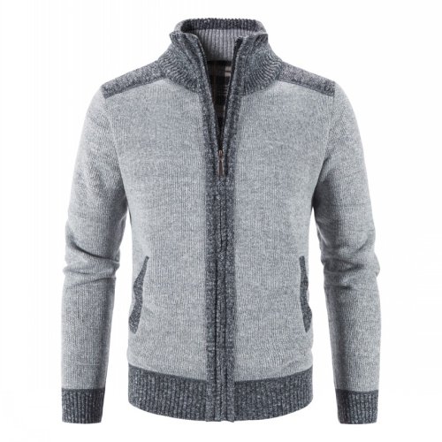 Immagine di Nuovo maglione da uomo cappotto moda Patchwork Cardigan uomo maglione lavorato a maglia giacca Slim ...