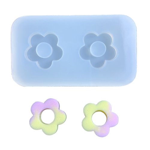 Imagen de Molde de Silicona en Forma de Flor para Resina Epoxi y Arena Movediza - Ideal para Joyas Artesanales y Creaciones DIY