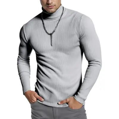 Image de Pull Col Roulé Homme - Coupe Ajustée & Style Streetwear