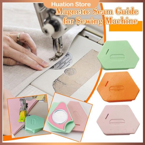 Immagine di Guida Magnetica per Cucitura con Impugnatura Antiscivolo – Accessorio Multifunzionale per Macchina da Cucire e Orlatore con Righello Integrato