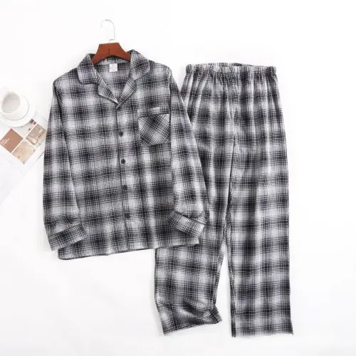Image de Pyjama Homme Flanelle à Carreaux - Confort Hiver