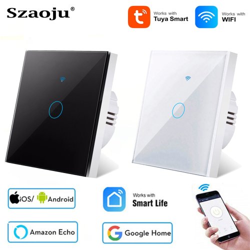 Afbeelding van Tuya Smart Life Lichtschakelaar WiFi Touch Sensor Smart Switch App Afstandsbediening Geen Neutrale Draad 110V 220V Voor Alexa Google Thuis