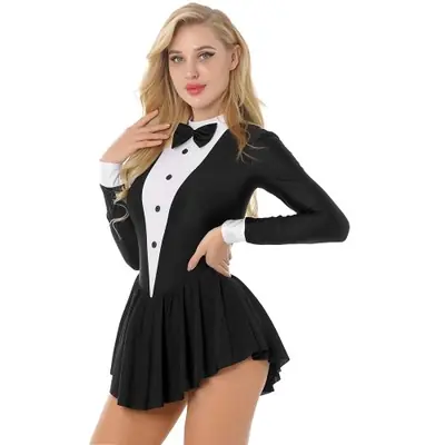 Image de Justaucorps de Magicien Femme - Tenue Élégante pour Danse, Cosplay & Spectacles