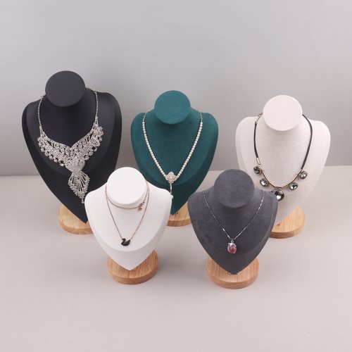Afbeelding van Fluwelen Portret Ketting Display Hanger Organizer Sieraden Display Stand Sieraden Mannequin Buste Ketting Hanger Etalage Etalage