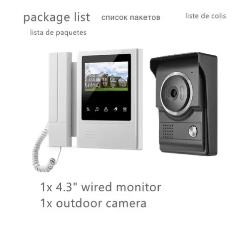 Image de Interphone Vidéo avec Caméra & Moniteur Tactile - Sécurité à la Porte