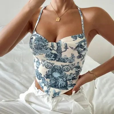 Image de Camisole Été Femme - Haut Sans Manches Noir & Blanc