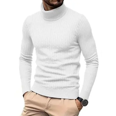 Image de Pull Col Roulé Homme Slim - Chaud & Confortable