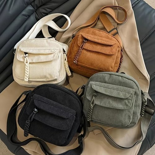 Image de Sac Bandoulière Harajuku Velours Côtelé Beige