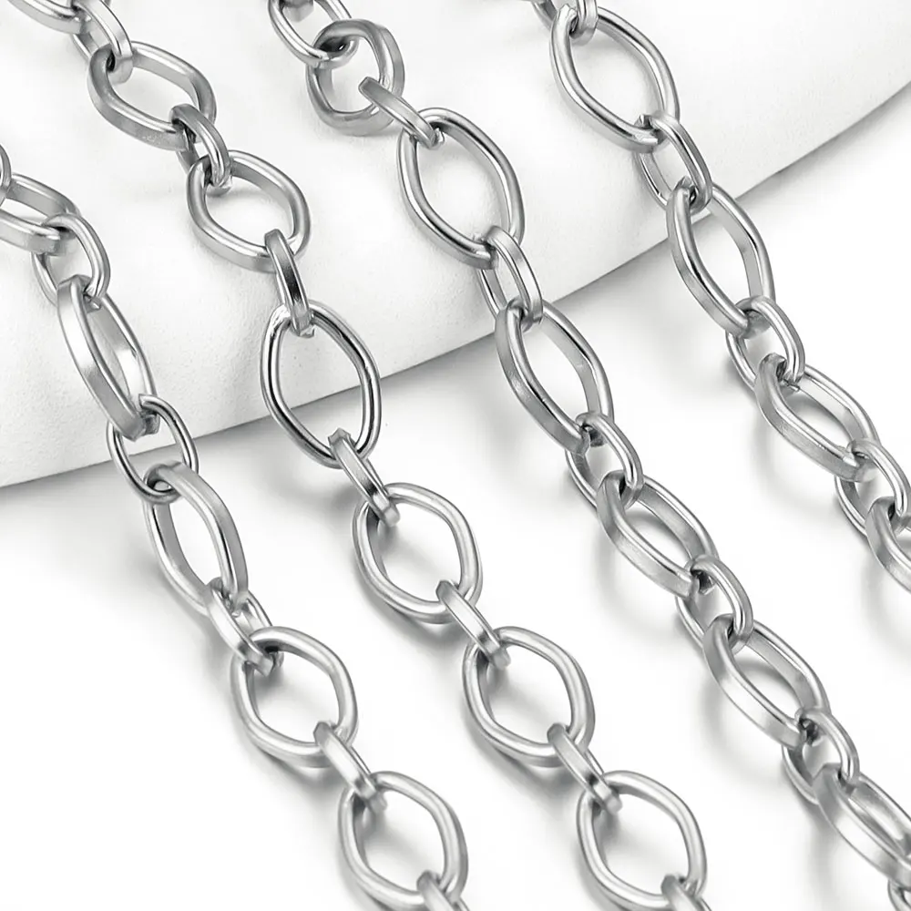 Immagine di Catene per braccialetti con collana fatta a mano, gioielli fai da te, in acciaio inossidabile, grand...