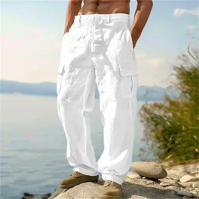 Image de Pantalon Cargo Homme Coton Lin - Confort & Style