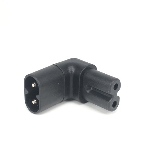 Bild von IEC 320 C7 Buchse auf C8 Stecker – Rechtwinkliger AC-Netzteil-Konverter für sichere Stromversorgung