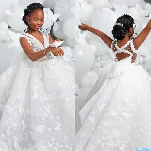 Image de Robe de Demoiselle d'Honneur avec Papillons & Perles