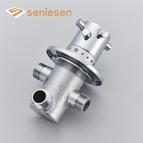 Image of Premium Brass Thermostatic Mixing Valve with Precise Temperature Control for Shower and Kitchen Faucets – Durable, Safe, and Efficient Water Regulation