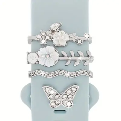 Image de Bracelet Montre Décoratif Papillon & Fleur - Accessoire Mignon pour iWatch