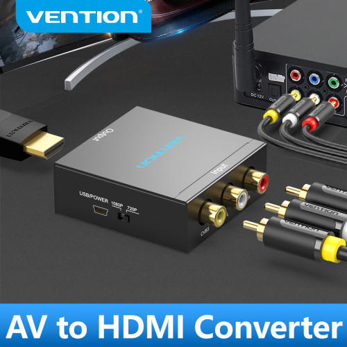Image of HDMI to RCA AV Converter Adapter with Mini USB Power Cable for TV Box, Projector, Game Console – High-Quality Video & Audio Signal Conversion