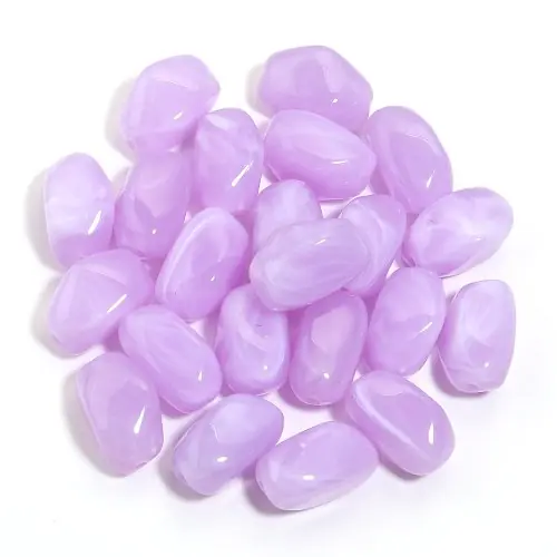 Image de Perles Acryliques Irrégulières Double Couleur - Lot de 20