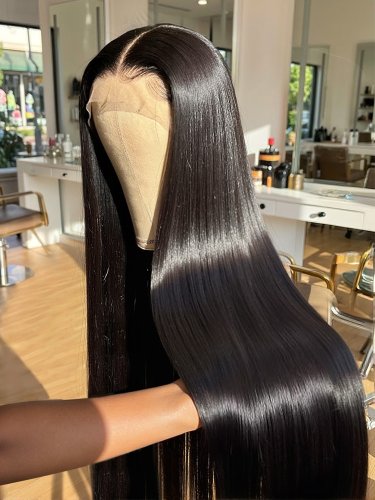 Image de Perruque Brésilienne 40" Lisse avec Dentelle Frontale HD