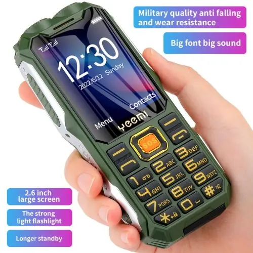 Image de q8 gsm 2g téléphone portable robuste grande batterie double lampe de poche 2 4 pouces écran hd doubl...