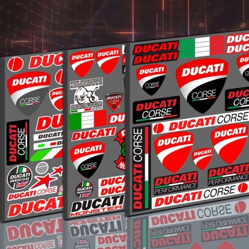Image de Stickers Ducati pour Casque & Moto - Déco Officielle