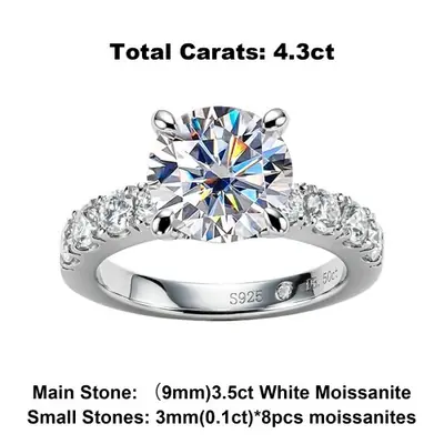 Image de Bague de Fiançailles Moissanite 3CT - Élégance & Éclat