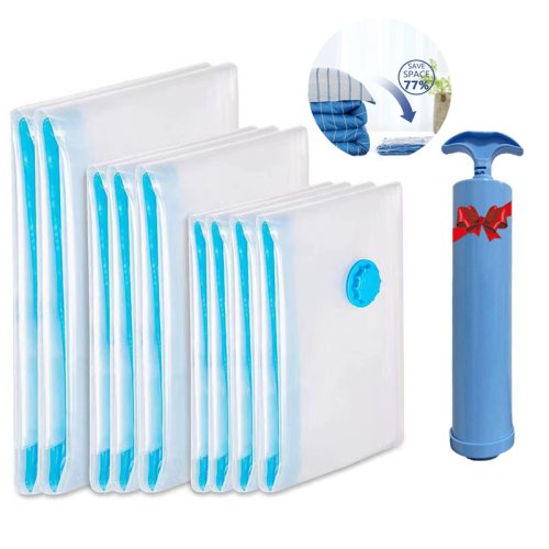 Imagen de Bolsas de Almacenamiento al Vacío para Armario – Organizador Espacial con Sellado Herético para Ropa, Almohadas, Mantas y Viajes