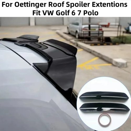 Afbeelding van Oettinger Dakspoiler Verlengingen - Glanzend Zwart voor VW Polo & Golf