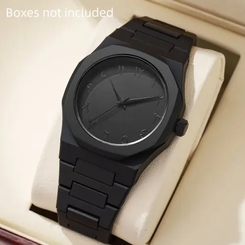 Image de Montre Homme Noire Minimaliste - Design Unique & Sportif