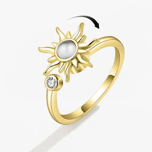 Image de Anneau Fidget Cristal Tournesol - Soulagement de l'Anxiété
