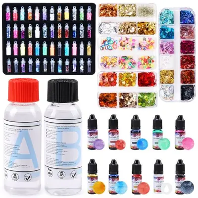 Image de Kit Moules Résine Transparente - Création Bijoux DIY