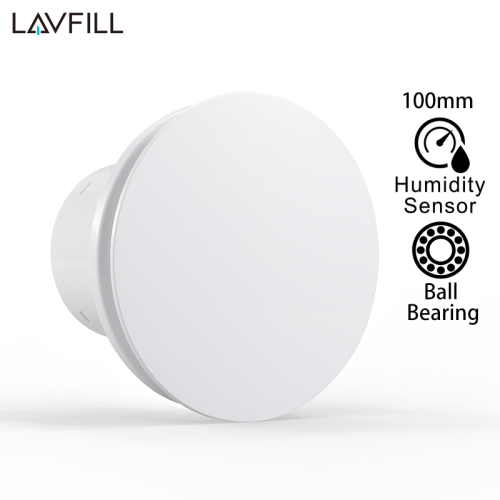 Image de Ventilateur de salle de bain 100mm avec minuterie et capteur d'humidité