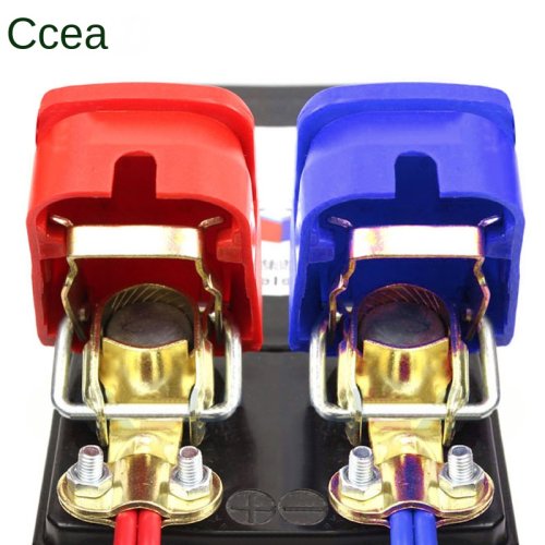 Afbeelding van Universele 2-delig 12V Snelle Losklemmen voor Auto, Caravan, Boot en Motor - Zelfklevende Batterijklemmen met Veiligheidsclip