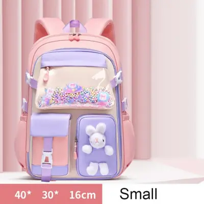 Image de Sac à Dos Écolier Coloré Lapin - Grande Capacité pour Filles