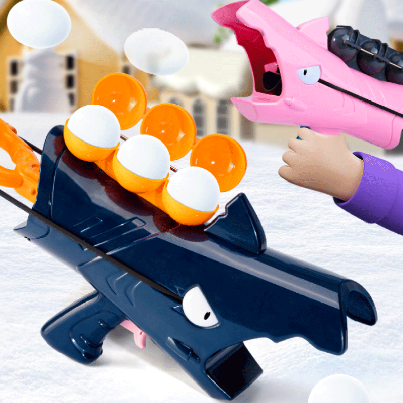 Immagine di Squalo Palla di neve Lanciatore Pistola Giocattolo Morsetto per bambini Palla di neve Morsetti per afferrare Strumento Multi-forma Giocattolo del fumetto Gioco di interazione invernale all'aperto