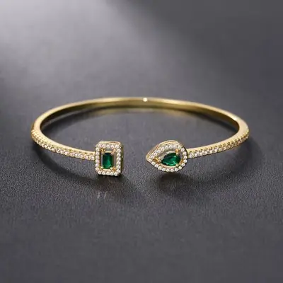 Image de Bracelet Zircon Cubique Luxe - Vert, Blanc, Bleu