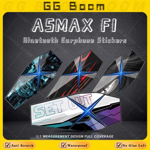 Image of Colorful Personality Protective Decal Sticker for ASMAX F1 Motorcycle Helmet Bluetooth Earphone Cover - Durable & Stylish Decorative Shell