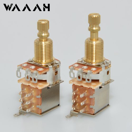 Afbeelding van 1pcs Gitaar Push/Push Potentiometer A250K/B250K/A500K/B500K Messing Korte Lange Split as Nieuwe Versie Geen Pull Meer