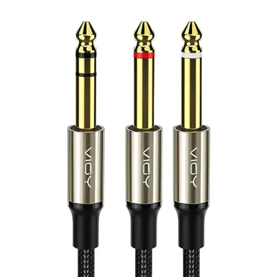 Image de Câble TRS 6.35mm vers 2x TS 1/4" - Séparateur Audio