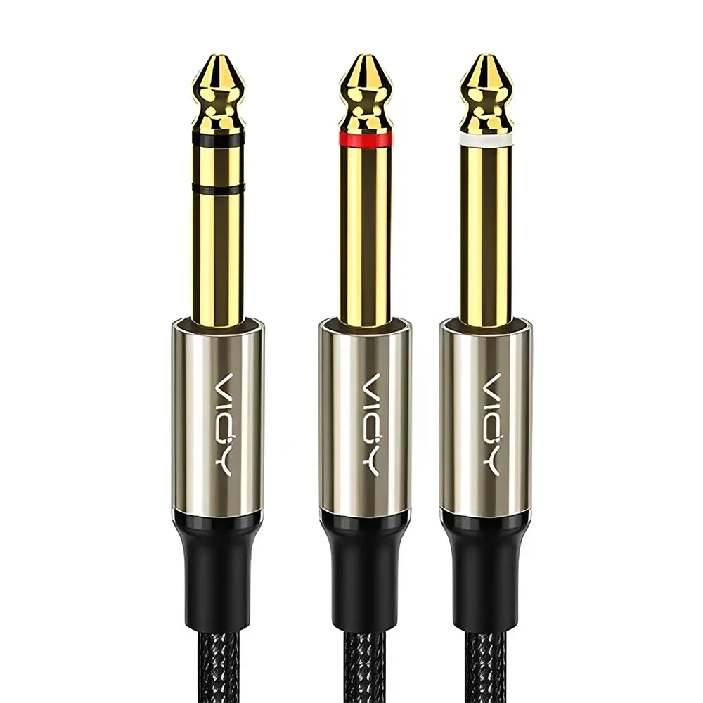 Imagen de Cable TRS de 6,35mm, 1/4 pulgadas TRS macho a doble 1/4 pulgadas TS macho, Cable de Audio estéreo Y ...