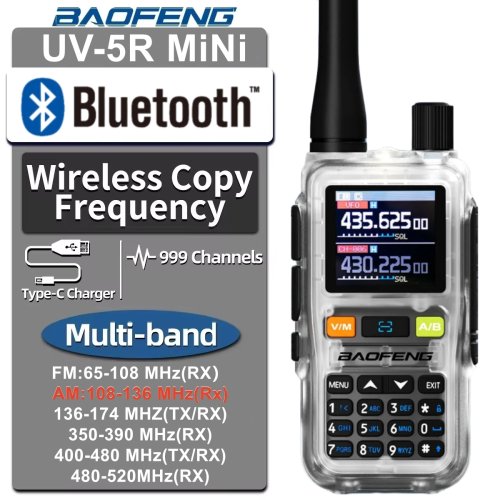 Immagine di Walkie Talkie Baofeng 5R Mini – Lungo Raggio e Bluetooth