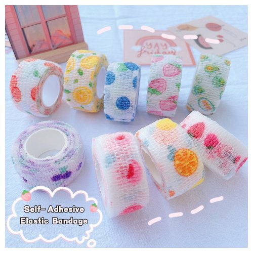 Imagen de Cinta Atlética Elástica Autoadhesiva de 2.5 cm - Pack de 5 Unidades en Colores Vivos para Muñecas, Dedos y Tobillos