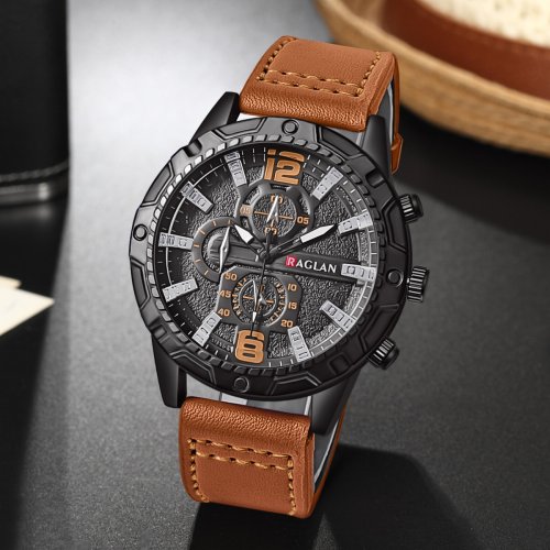 Image de Montre Homme Cuir Luxe - Style Élégant & Raffiné