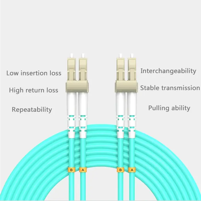 Image de Câble Fibre Optique OM3/OM4 10G LC UPC - 2.0mm Duplex Multimode