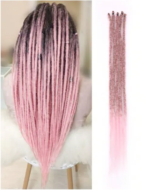 Image de Dreadlocks Synthétiques Ombrés 24" - Style Reggae & Hippie